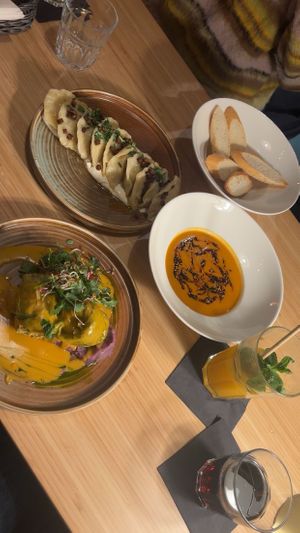 Those dumplings were the best dumplings I’ve ever eaten!!  at Veganic in Krakow