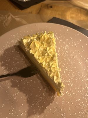 Divine lemon tart  at Veganic in Krakow