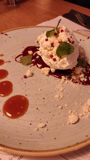 Dessert (not vegan) at Veganic in Krakow