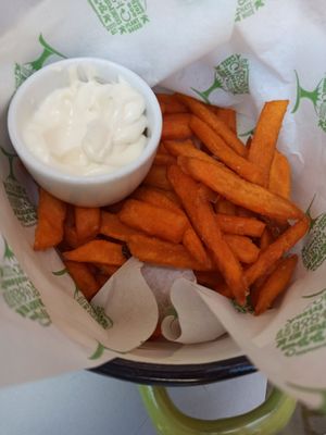 Sweet potato fries at Veganic in Krakow