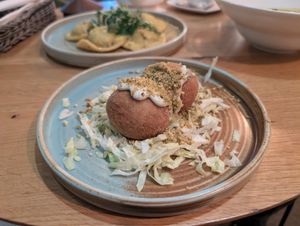 Pistachio arancini at Veganic in Krakow