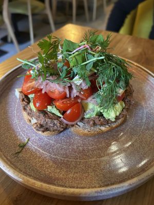 Avocado toast    at Veganic in Krakow