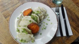 Vegan pierogi at Veganic in Krakow