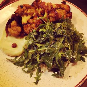 Baked cauliflower with curry at Veganic in Krakow