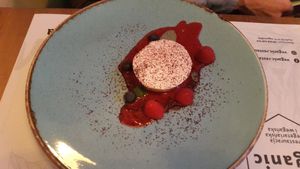 Pana cotta at Veganic in Krakow