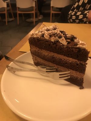 Chocolate cake  at Veganic in Krakow