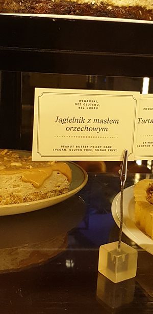 Vegan choices at Veganic in Krakow