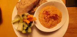 Loyal hummus at Veganic in Krakow