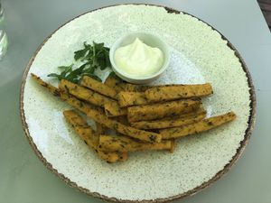 Polenta fries  at Veganic in Krakow