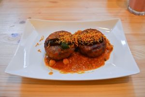 Aloo tikki chaat, yummy ! at Git Bit in Oslo