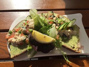 avocado, butter beans on sourdough  at Le Pain Quotidien - Exhibition Rd in South West London