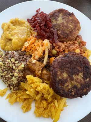 Self service plate of food for under €5  at Garda Pupa in Riga