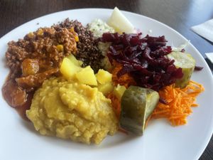 Some choices from the buffet   at Garda Pupa in Riga