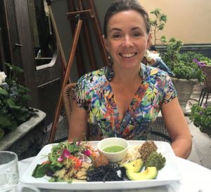 great outdoor seating next to a little park at Ecobaren Centralbadet in Stockholm