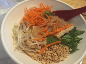 glass noodles peanut sauce at Noodle Nirvana in Berea