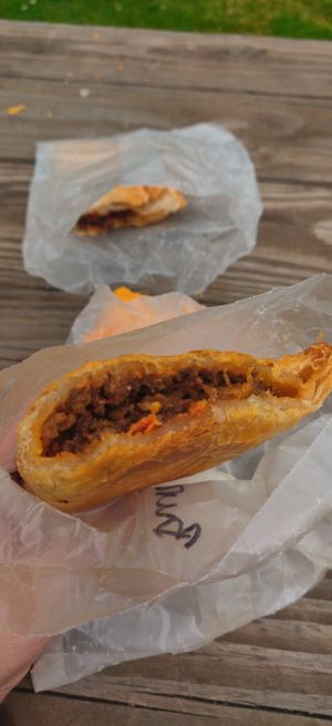 Burger patty at Fire & Spice Vegan Restaurant - Capitol Ave in Hartford