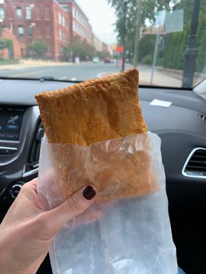 Jamaican patty this is the move yumm so flakey  at Fire & Spice Vegan Restaurant - Capitol Ave in Hartford