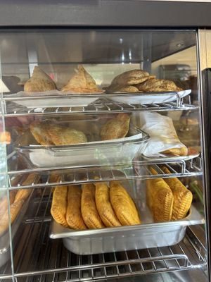 Samosas and Jamaican patties at Fire & Spice Vegan Restaurant - Capitol Ave in Hartford