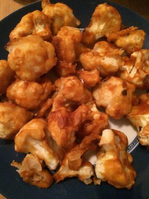 Cauliflower wings! Get some!  Available to your spice level 1-5, 5 means EXTRA H-O-T!  Choose 1-3 and add your own spice if you're not sure about the spice level. at Panda's Kitchen in Denver