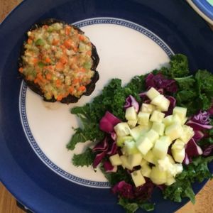 Stuffed portabello mushrooms!  Nothing more delicious at Panda's Kitchen in Denver
