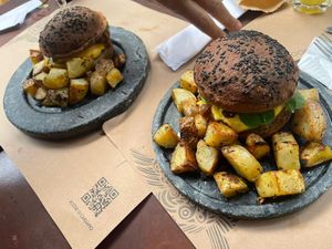 Burgers- extremely dry  at Casa Raw in Sao Paulo
