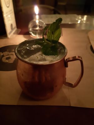 Moscow Mule da casa at Casa Raw in Sao Paulo