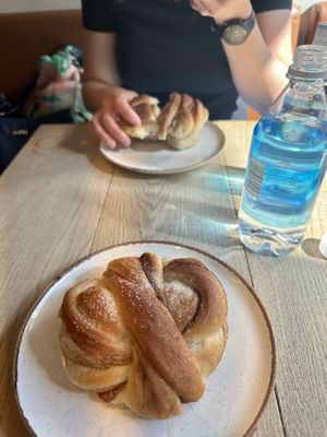 Cinnamon roll & cardamom bun. Yum!  at Godt Brød in Oslo