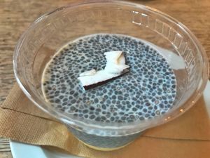 Vegan chia pudding at Godt Brød in Oslo