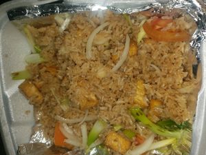 Thai fried rice with tofu. at Thai Papaya Garden in Euless