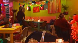 Colourful interior at Kult in Groningen