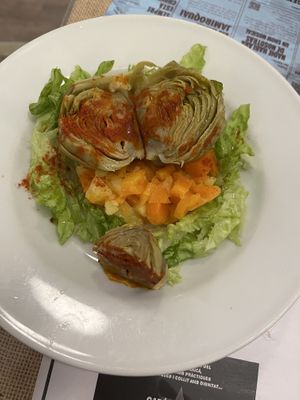 Artichoke and potatoes  at El Fogon Verde in Madrid