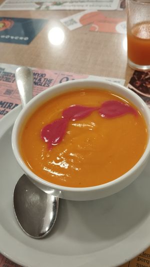 Sweetpotato soup at El Fogon Verde in Madrid