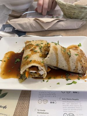Crepe with vegetables and tofu   at El Fogon Verde in Madrid