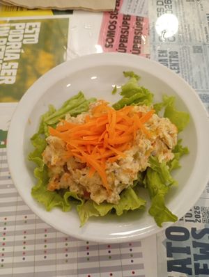 Ensaladilla fogonera y atún vegano casero at El Fogon Verde in Madrid