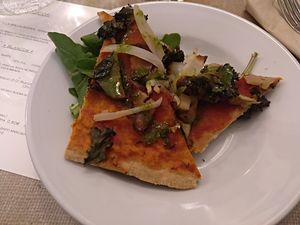 Main course / coca de verduras at El Fogon Verde in Madrid