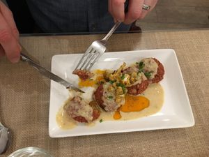 Chickpea and rice balls at El Fogon Verde in Madrid