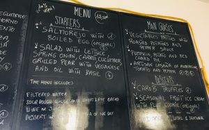 The menu at El Fogon Verde in Madrid