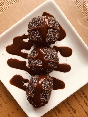 The dessert at El Fogon Verde in Madrid