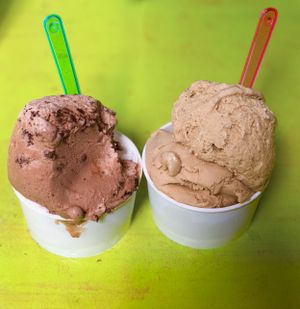 two super yummy cups! at La Gelateria del Barri - Born La Ribera in Barcelona