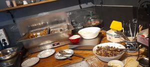 Evening buffet ( we came quite late, but there was still a good choice) at Glokala Haket Kafé & Bistro in Norrkoping