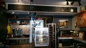 the counters at Glokala Haket Kafé & Bistro in Norrkoping