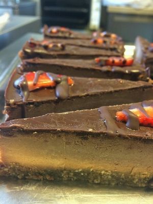 Raw Chocolate Cheesecake  at Glokala Haket Kafé & Bistro in Norrkoping