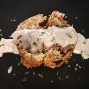 roll de berenjena rellenos de vegetales  at Cookaluzka in Madrid