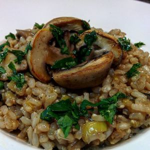 Risotto with mushrooms at Cookaluzka in Madrid
