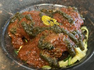 Meatball entree- yum!!!!  at Cookaluzka in Madrid