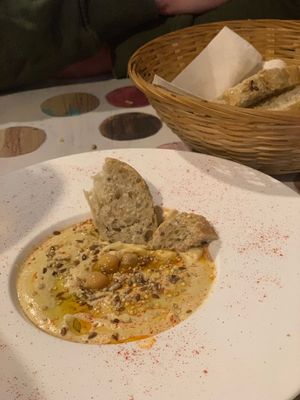 The hummus of dreams!  at Cookaluzka in Madrid