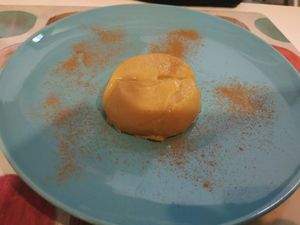 Flan at Cookaluzka in Madrid
