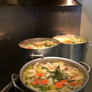 Stock Pots are on!! All Veggie Stock used in our soups are made in house, with no meat products. We sell stock frozen as well as a variety of vegetarian and vegan flavours. at Soup Surreal in Stratford
