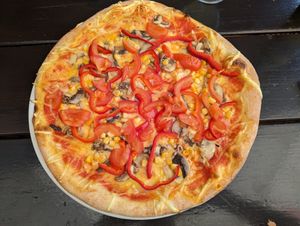 Large vegan pizza at Pizzerija Asic in Zagorje Ob Savi