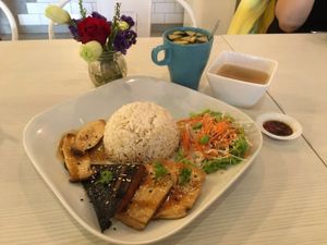Teriyaki fish set with soup  at My Real Cafe in Petaling Jaya